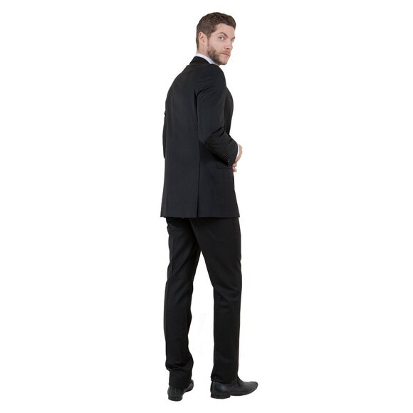 Mens 2-Piece Pick Stitch Suit, Slim-Fit Black - Picture 6 of 7